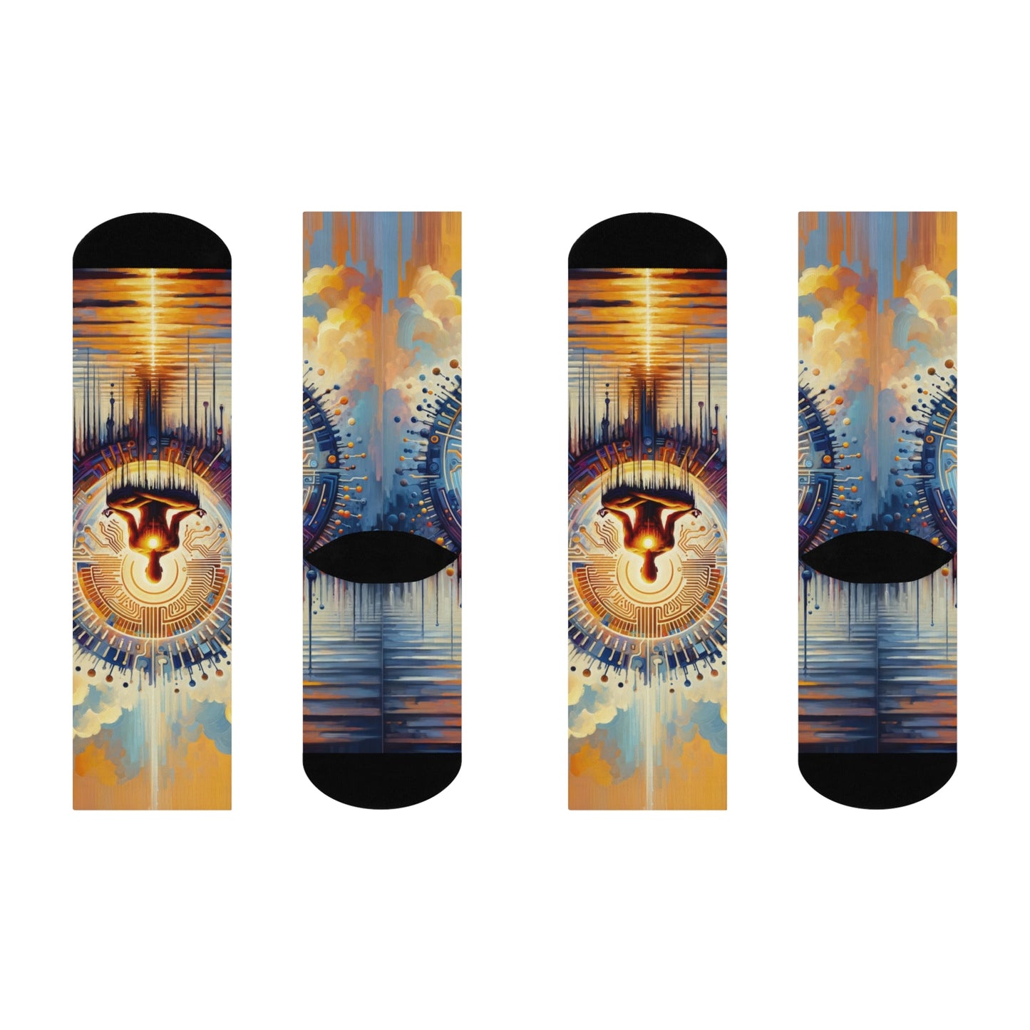 Meditative Technological Fusion Cushioned Crew Socks - ATUH.ART