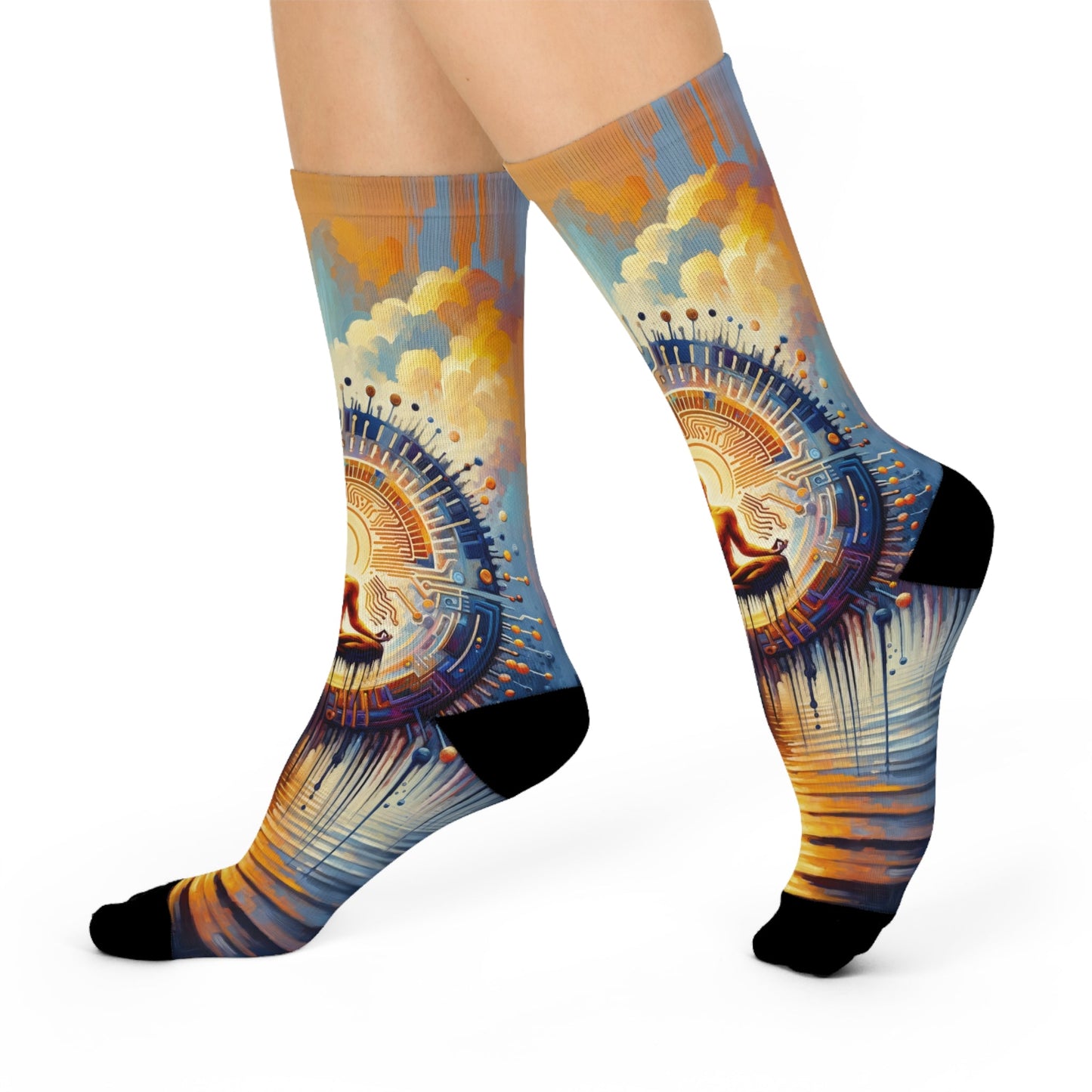 Meditative Technological Fusion Cushioned Crew Socks - ATUH.ART