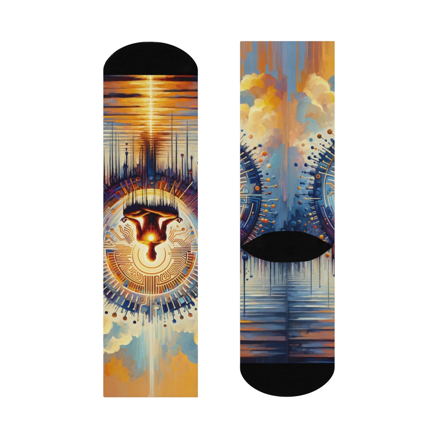 Meditative Technological Fusion Cushioned Crew Socks - ATUH.ART