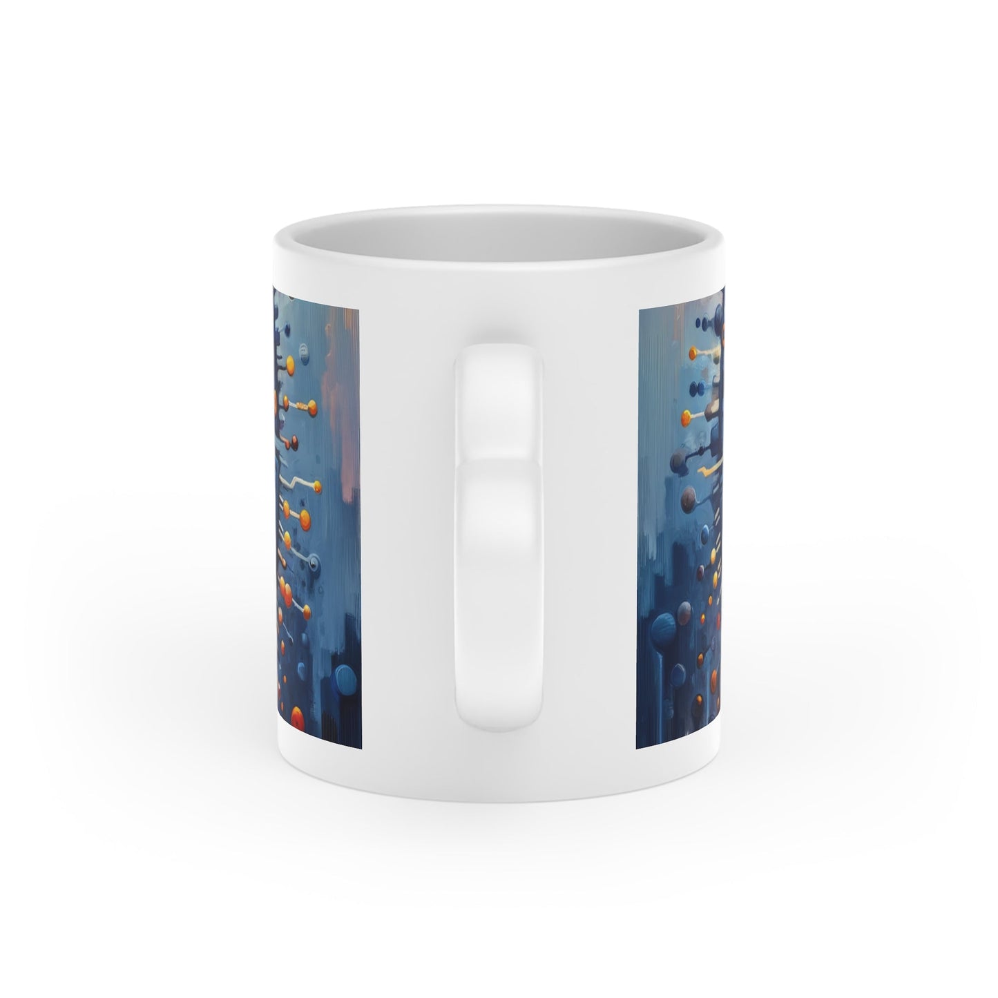 Meditative Technological Fusion Heart-Shaped Mug - ATUH.ART