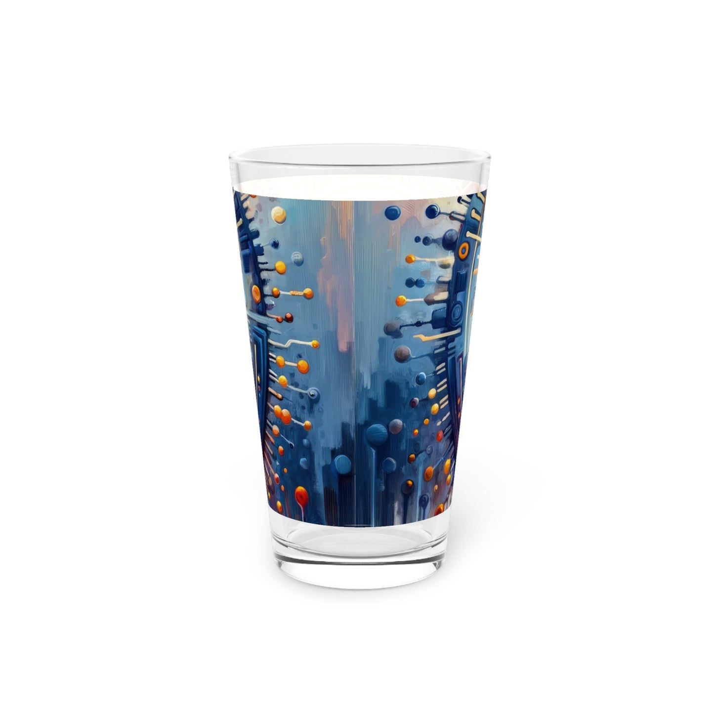 Meditative Technological Fusion Pint Glass, 16oz - ATUH.ART