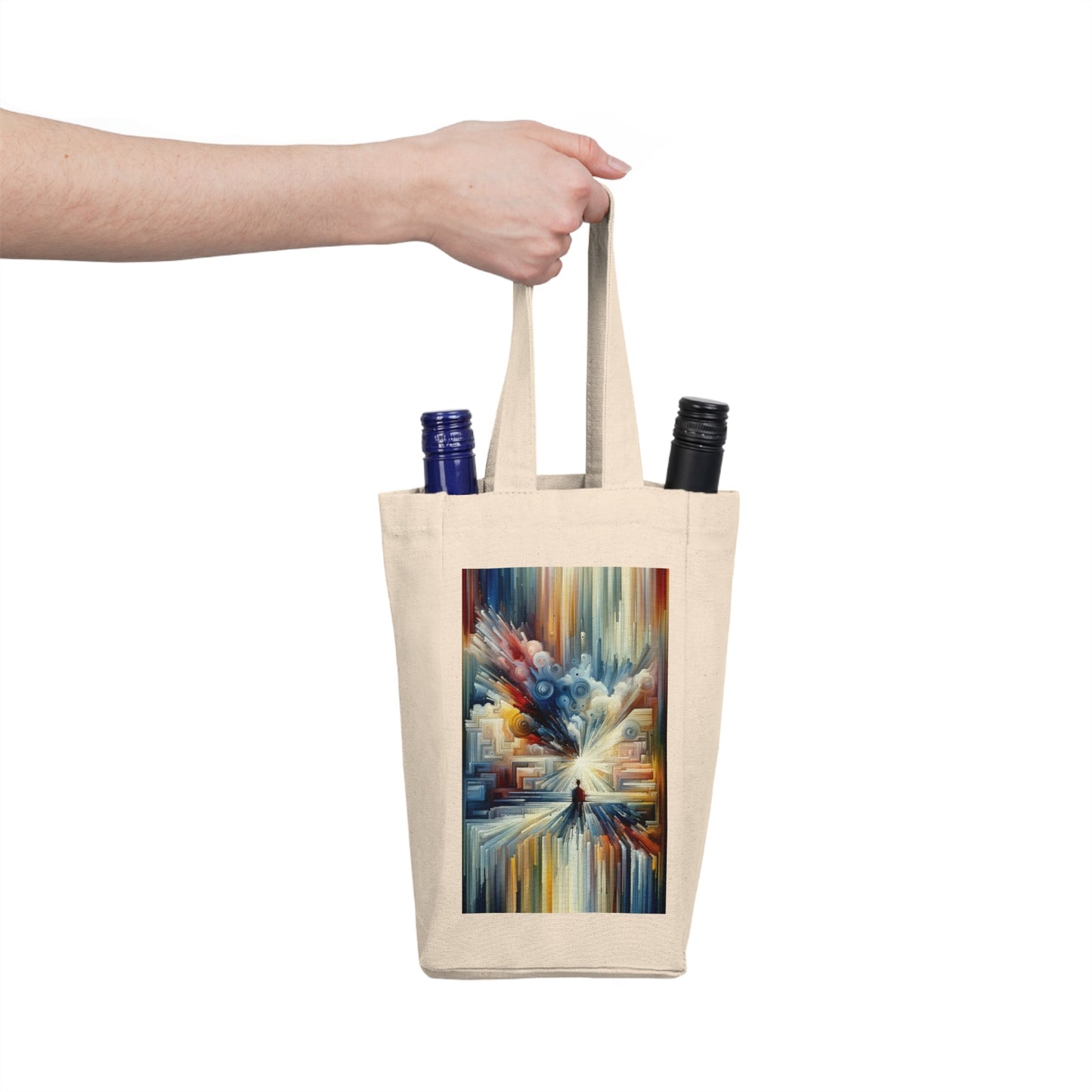 Memory Labyrinth Focus Double Wine Tote Bag - ATUH.ART