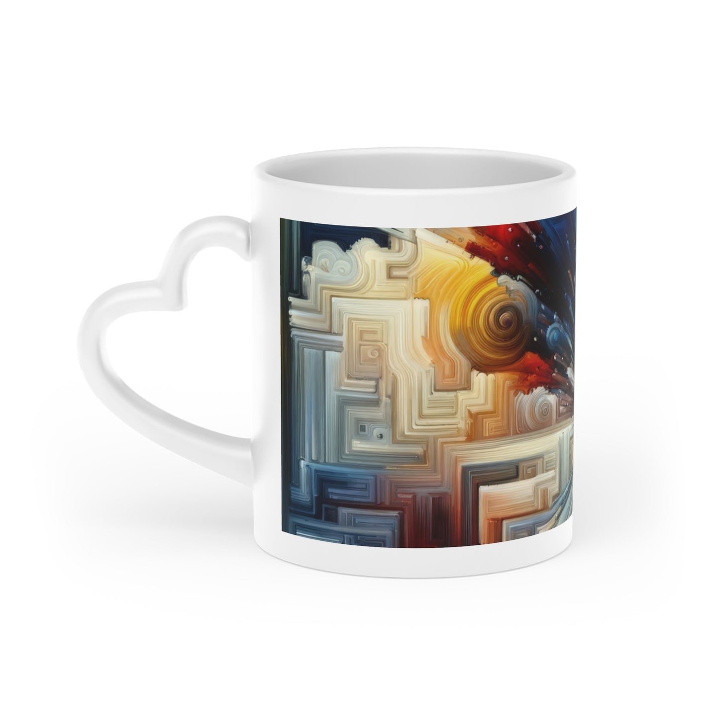 Memory Labyrinth Focus Heart-Shaped Mug - ATUH.ART