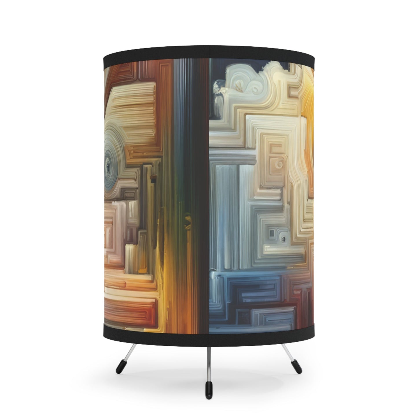 Memory Labyrinth Focus Tripod Lamp with High-Res Printed Shade, US\CA plug - ATUH.ART