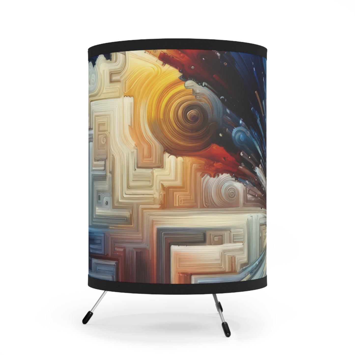 Memory Labyrinth Focus Tripod Lamp with High-Res Printed Shade, US\CA plug - ATUH.ART