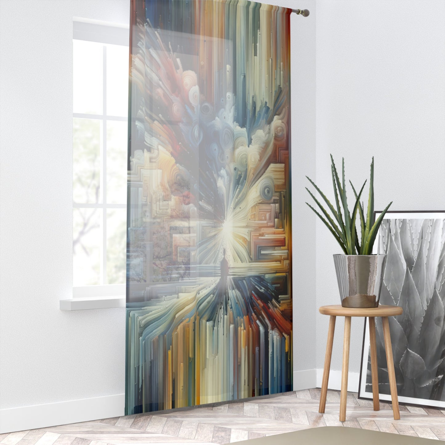 Memory Labyrinth Focus Window Curtain - ATUH.ART