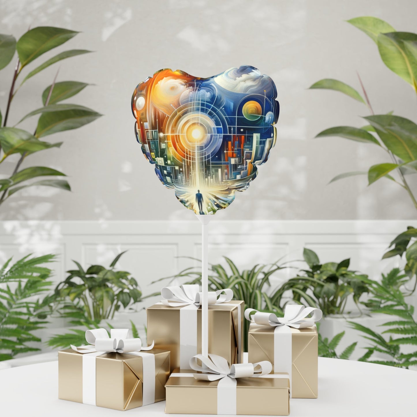 Mindful Megabyte Convergence Balloon (Round and Heart-shaped), 11" - ATUH.ART