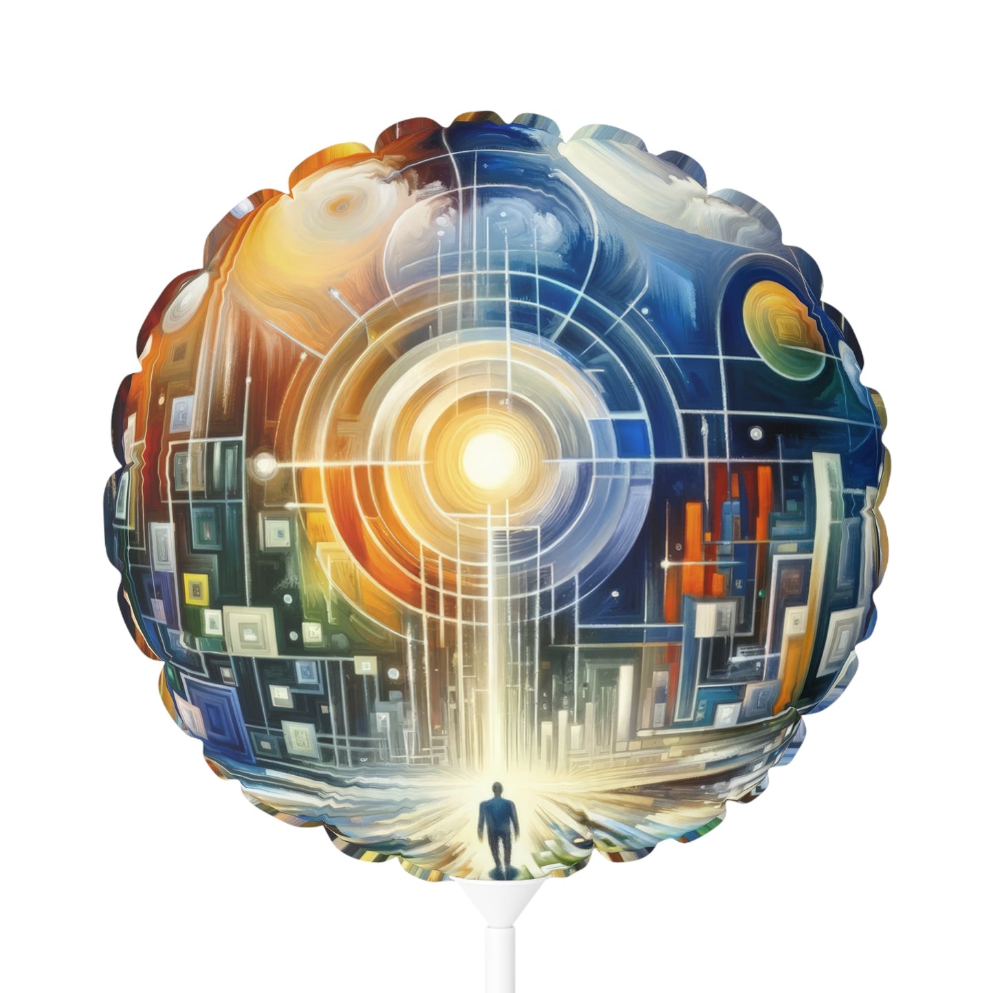 Mindful Megabyte Convergence Balloon (Round and Heart-shaped), 11" - ATUH.ART