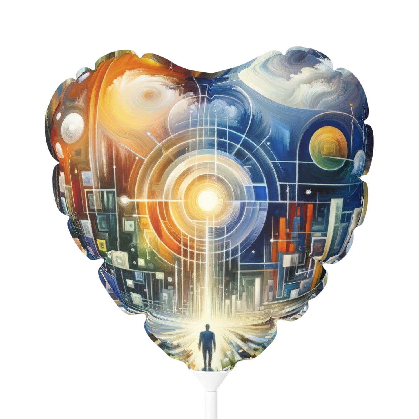 Mindful Megabyte Convergence Balloon (Round and Heart-shaped), 11" - ATUH.ART