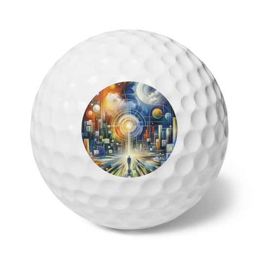 Mindful Megabyte Convergence Golf Balls, 6pcs - ATUH.ART
