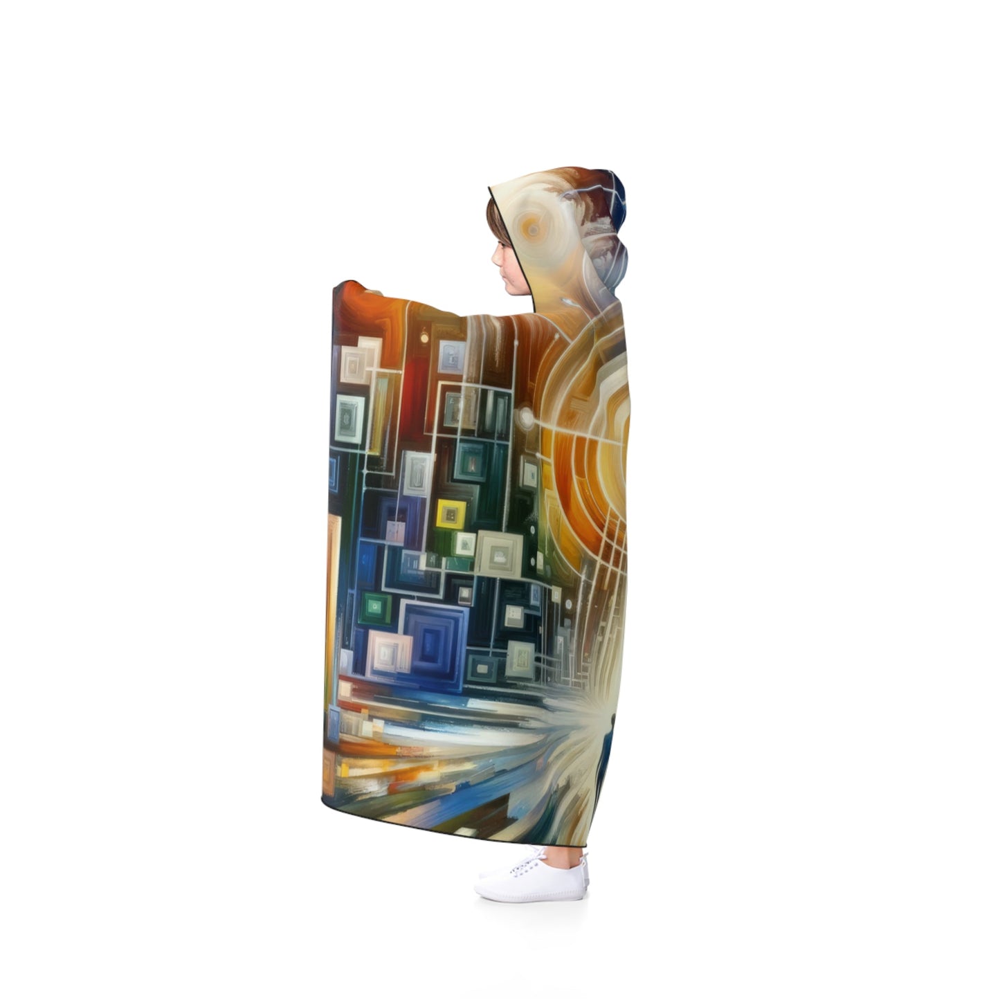 Mindful Megabyte Convergence Hooded Blanket - ATUH.ART