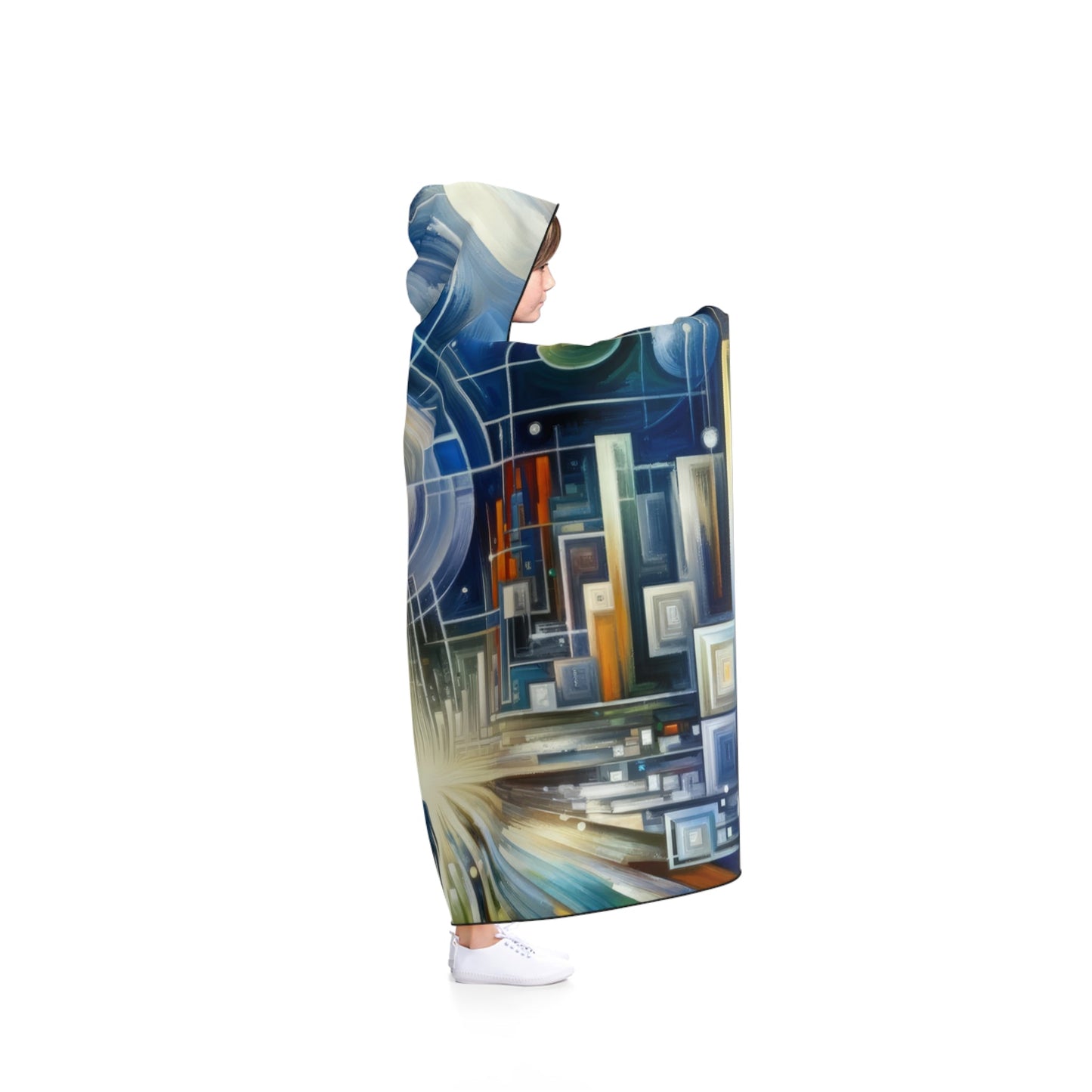Mindful Megabyte Convergence Hooded Blanket - ATUH.ART