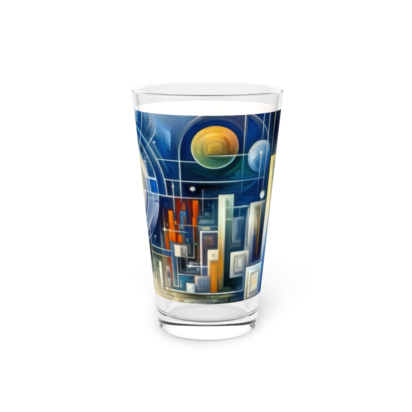 Mindful Megabyte Convergence Pint Glass, 16oz - ATUH.ART