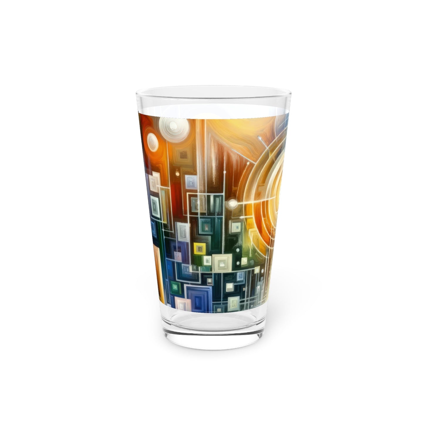 Mindful Megabyte Convergence Pint Glass, 16oz - ATUH.ART