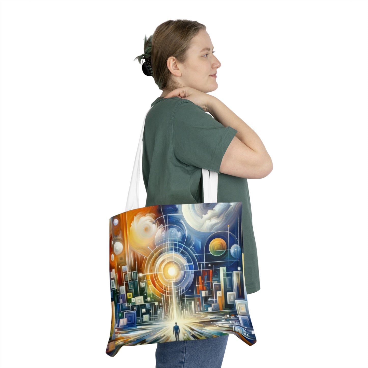 Mindful Megabyte Convergence Shoulder Tote Bag (AOP) - ATUH.ART