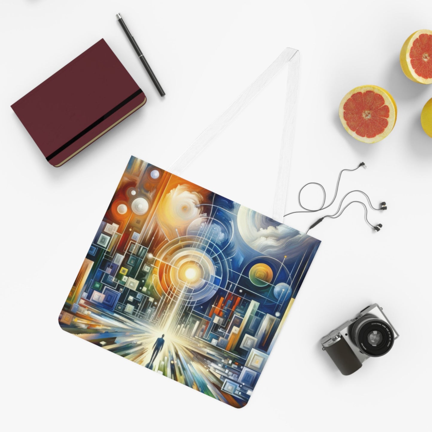 Mindful Megabyte Convergence Shoulder Tote Bag (AOP) - ATUH.ART