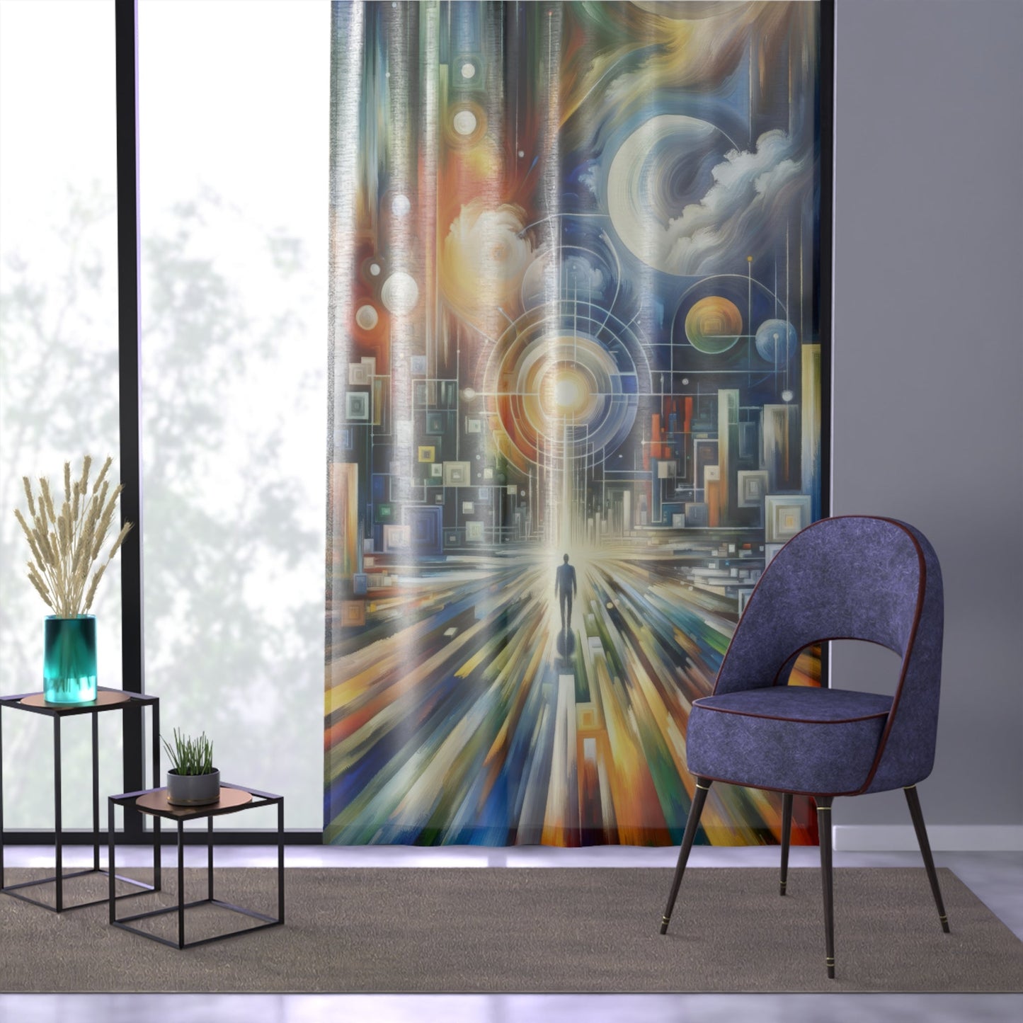 Mindful Megabyte Convergence Window Curtain - ATUH.ART