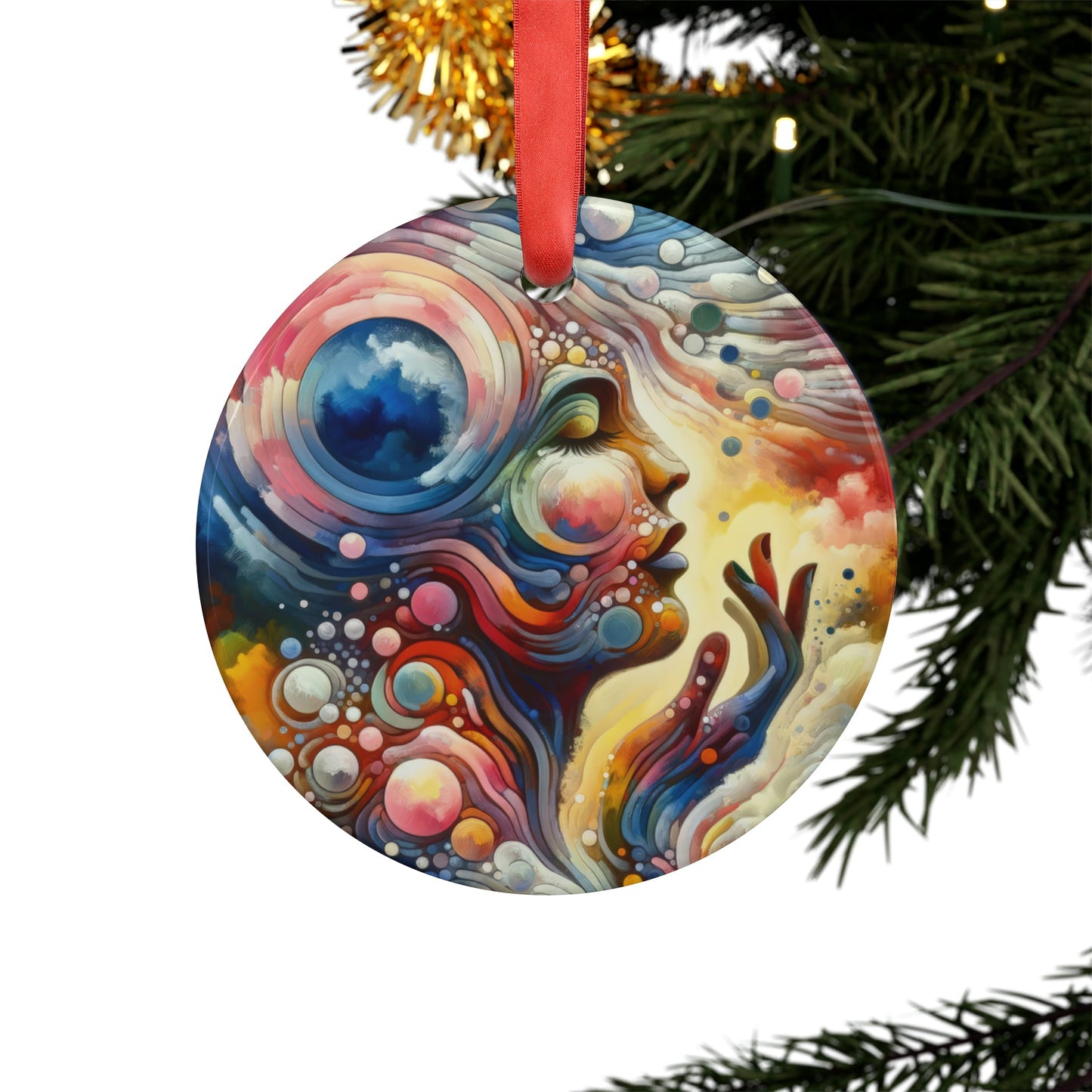 Mindful Melody Harmony Acrylic Ornament with Ribbon - ATUH.ART