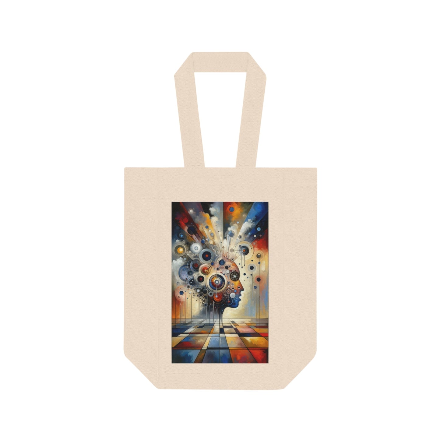 Mindful Tachism Engagement Double Wine Tote Bag - ATUH.ART