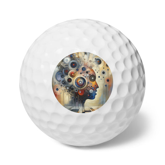 Mindful Tachism Engagement Golf Balls, 6pcs - ATUH.ART