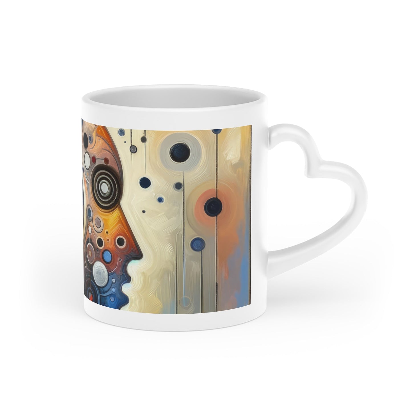 Mindful Tachism Engagement Heart-Shaped Mug - ATUH.ART