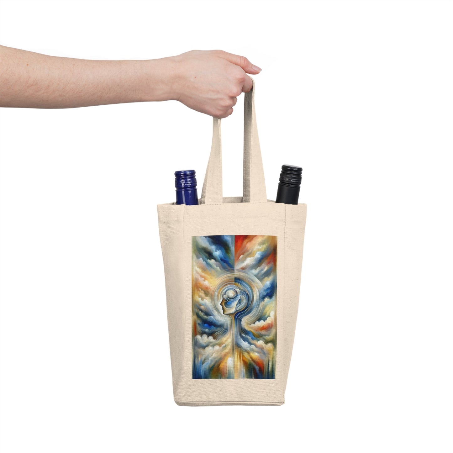 Mindful Unified Awakening Double Wine Tote Bag - ATUH.ART
