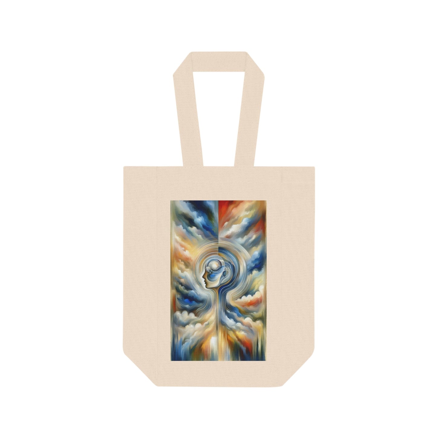 Mindful Unified Awakening Double Wine Tote Bag - ATUH.ART