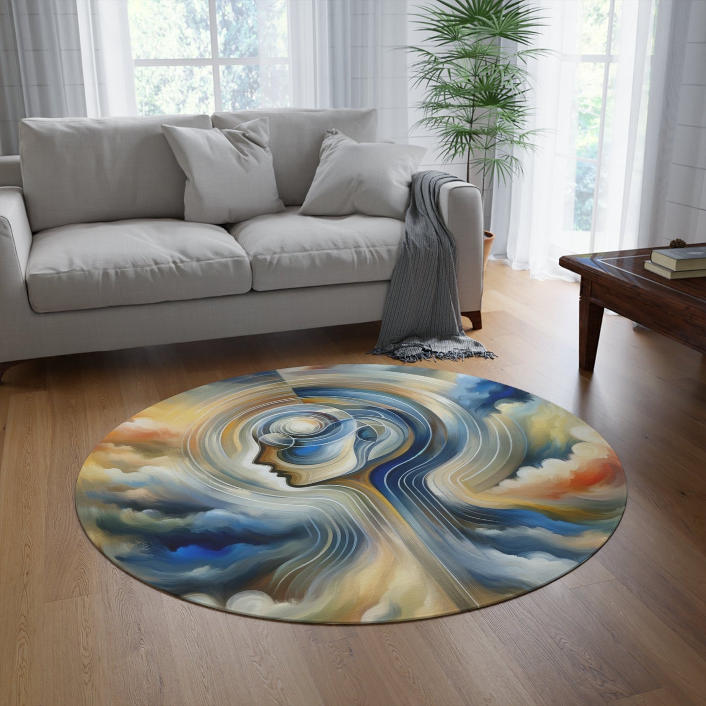 Mindful Unified Awakening Round Rug - ATUH.ART