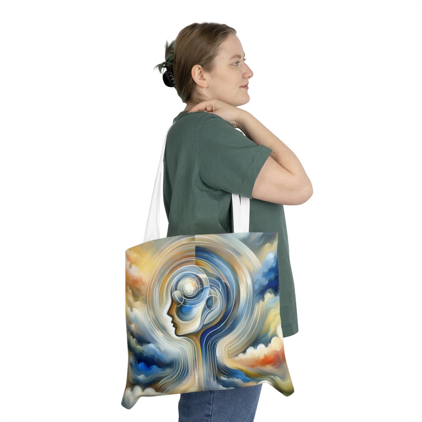 Mindful Unified Awakening Shoulder Tote Bag (AOP) - ATUH.ART
