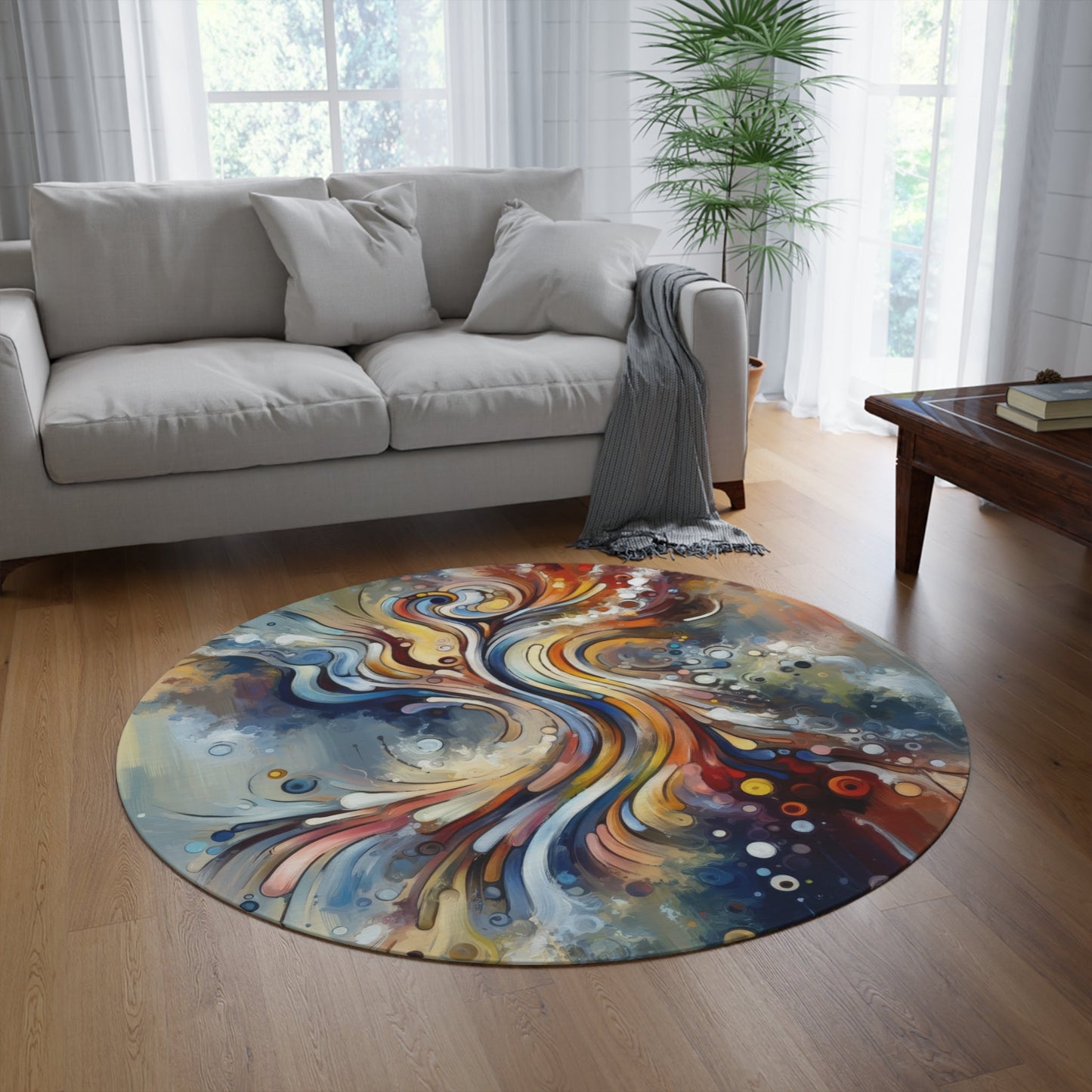 Mindfulness Motion Divine Round Rug - ATUH.ART