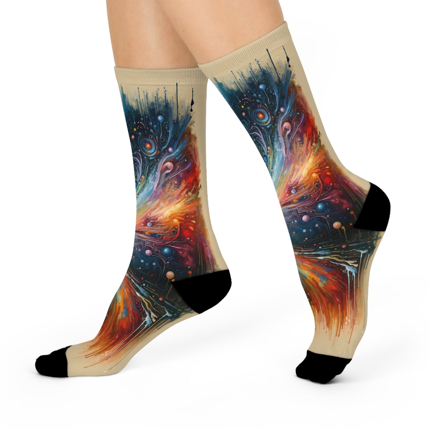 Mirror Wholeness Tachism Cushioned Crew Socks - ATUH.ART