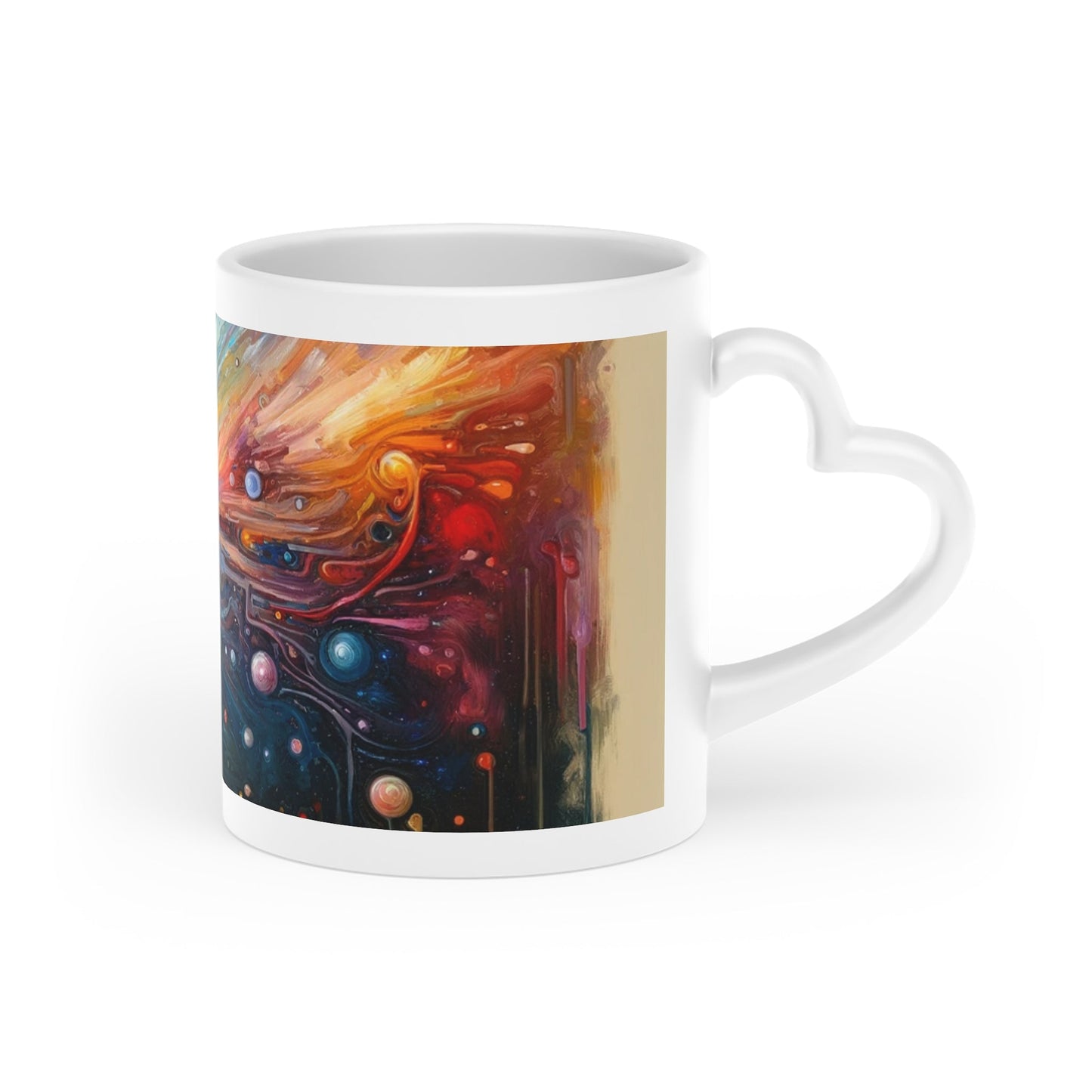 Mirror Wholeness Tachism Heart-Shaped Mug - ATUH.ART