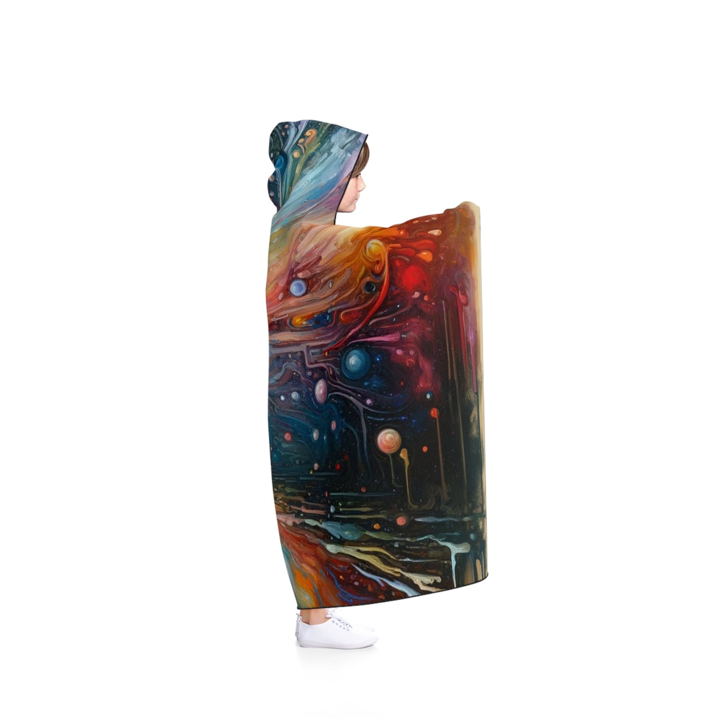 Mirror Wholeness Tachism Hooded Blanket - ATUH.ART