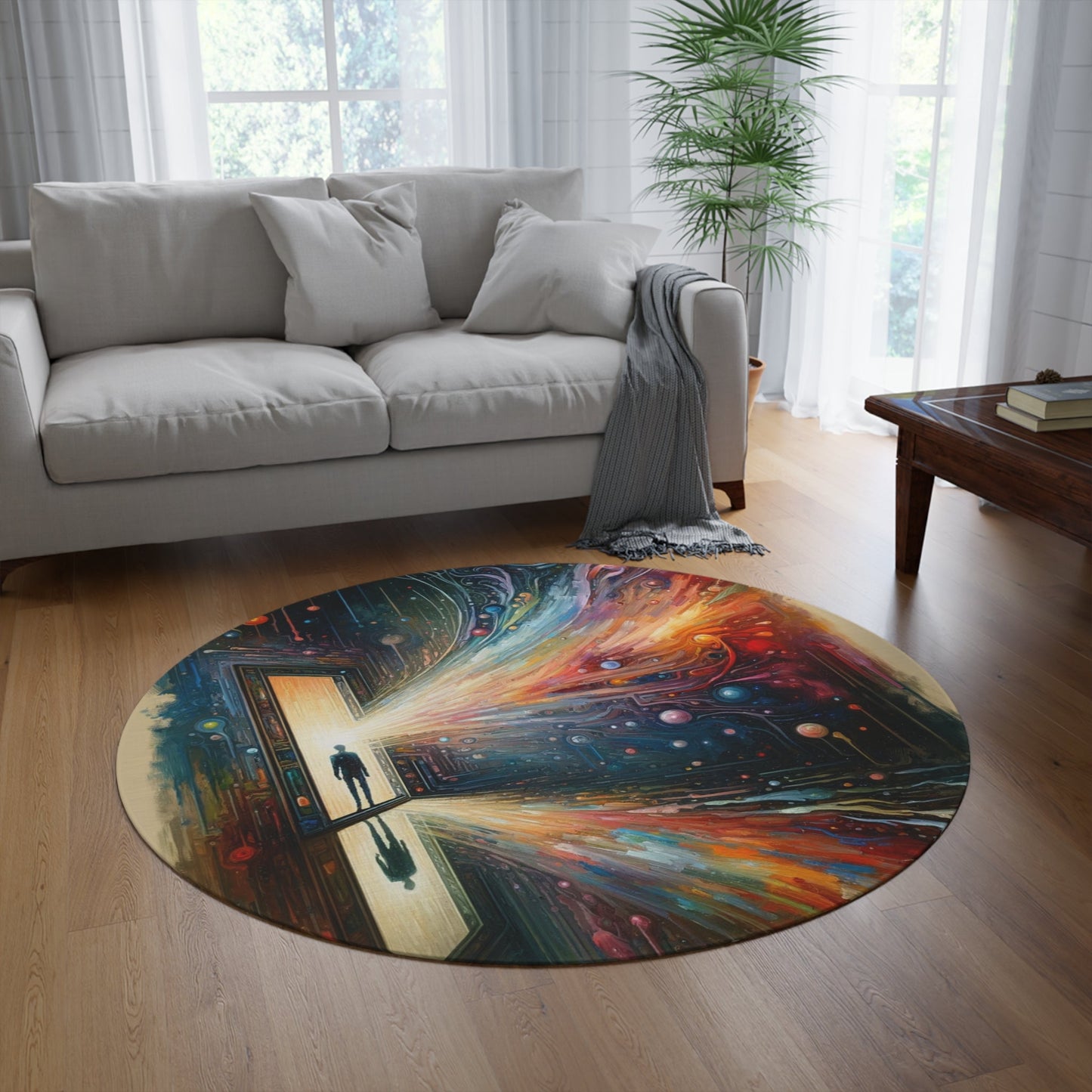 Mirror Wholeness Tachism Round Rug - ATUH.ART
