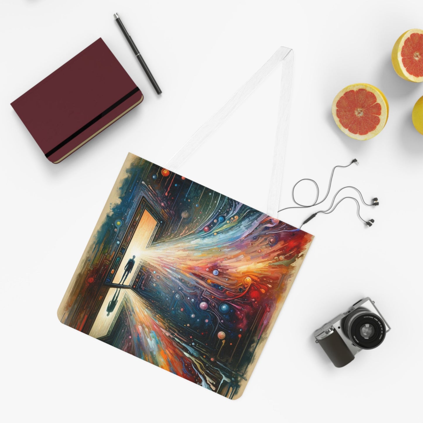 Mirror Wholeness Tachism Shoulder Tote Bag (AOP) - ATUH.ART