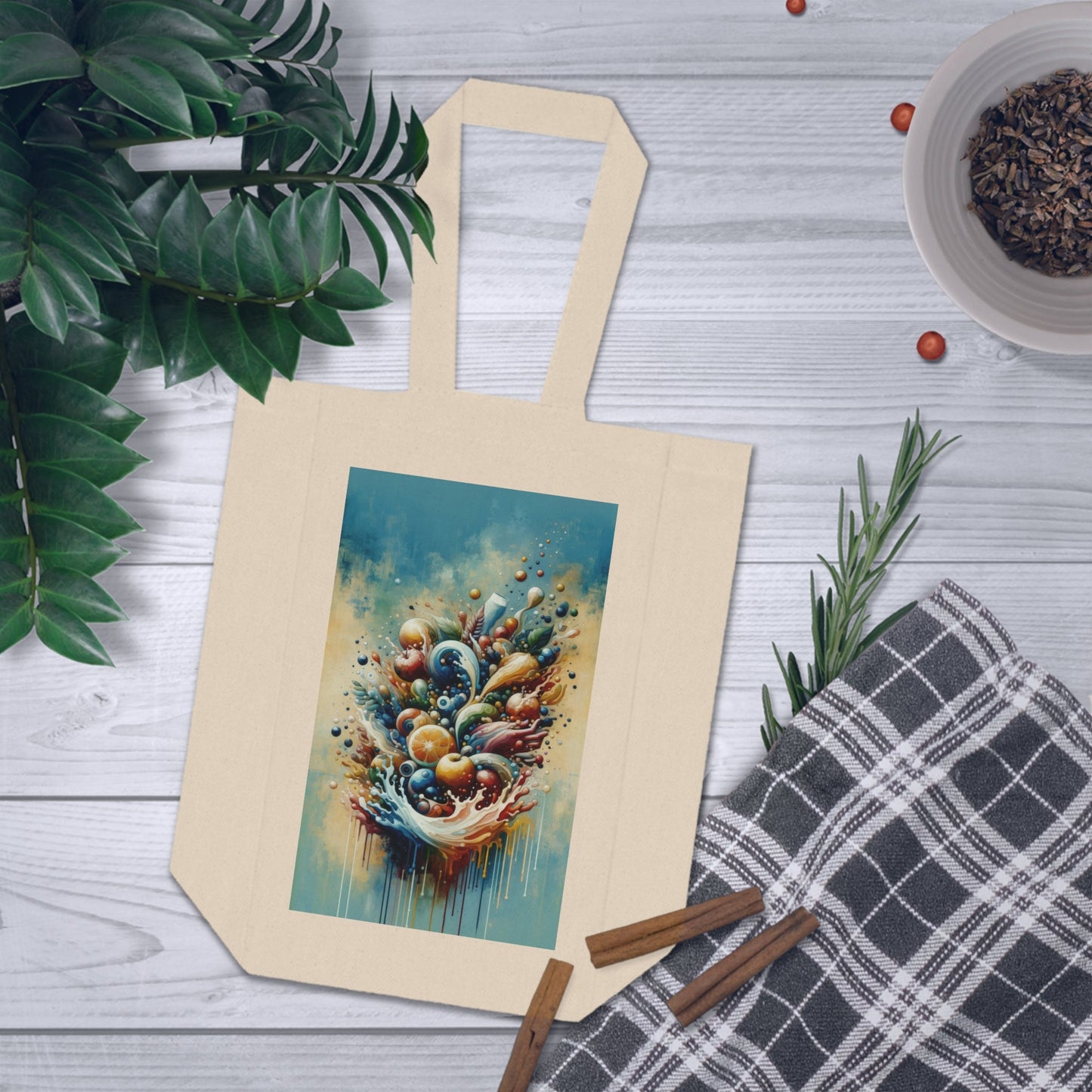 Nourishing Tachism Symphony Double Wine Tote Bag - ATUH.ART