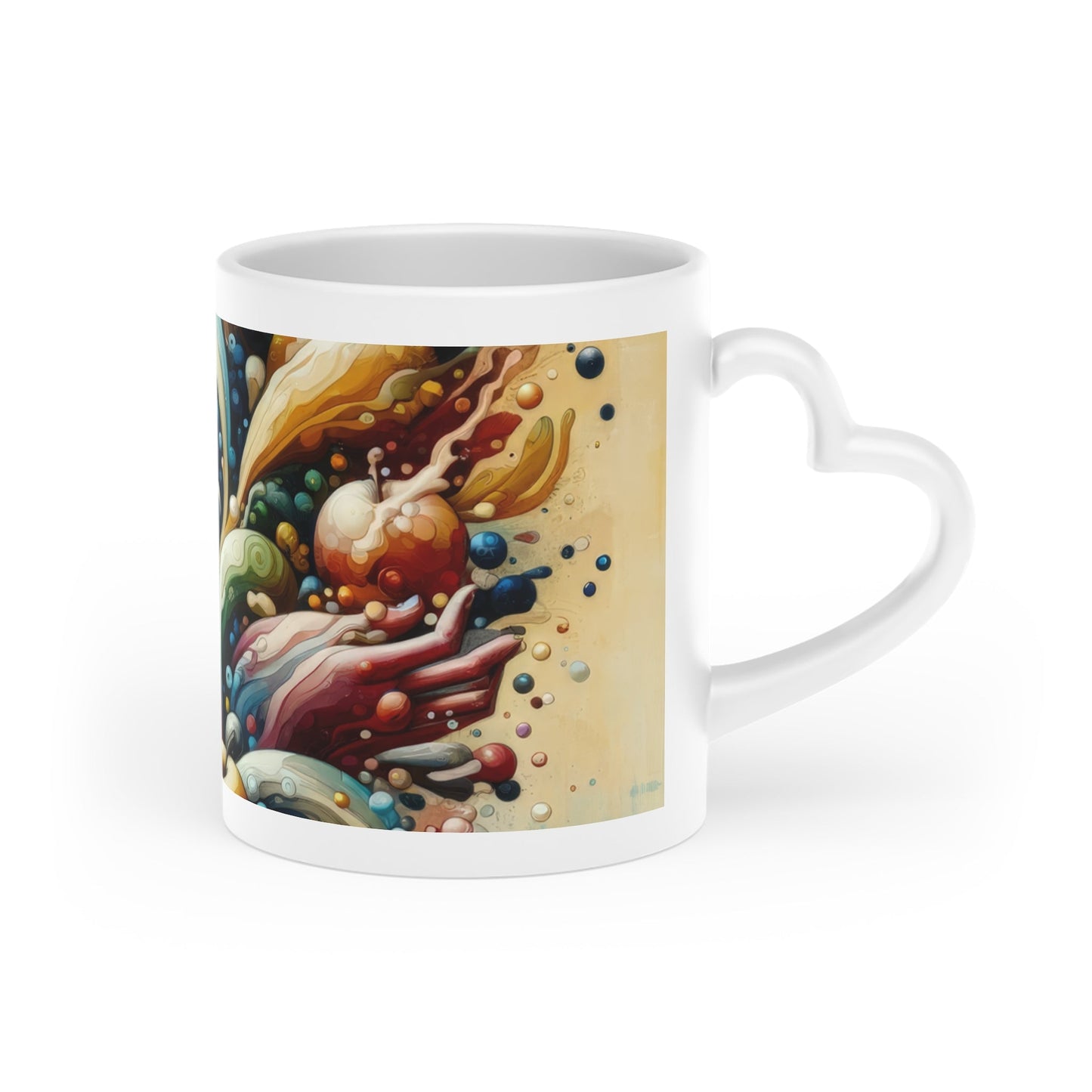 Nourishing Tachism Symphony Heart-Shaped Mug - ATUH.ART