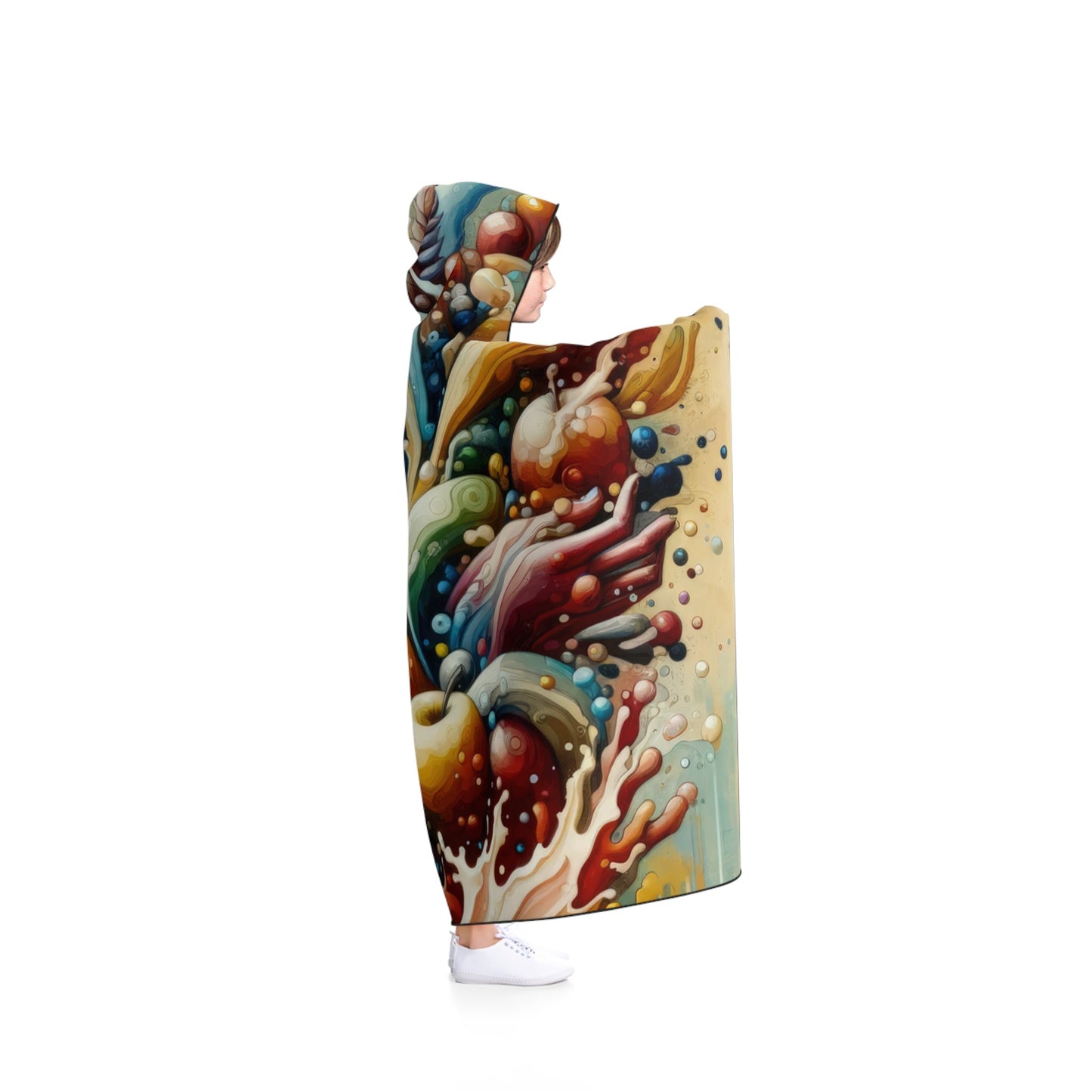 Nourishing Tachism Symphony Hooded Blanket - ATUH.ART