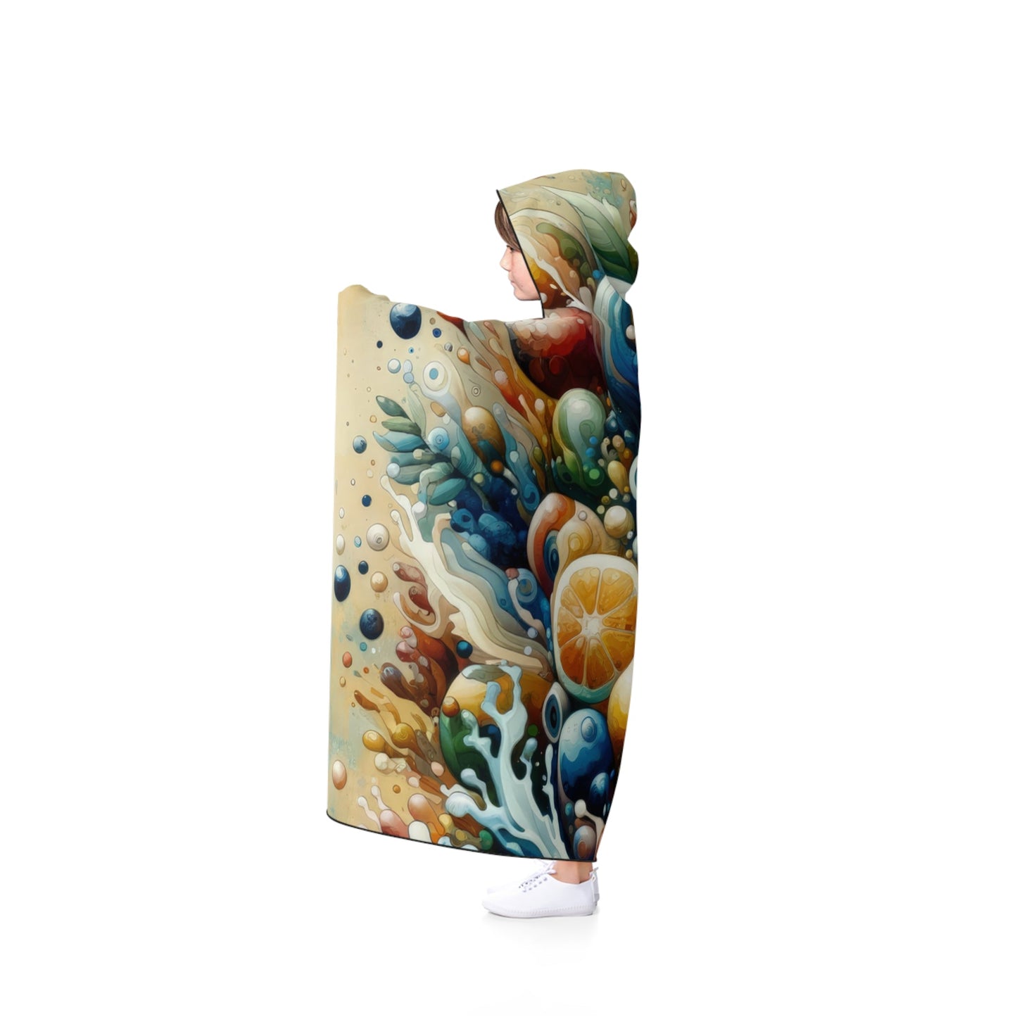 Nourishing Tachism Symphony Hooded Blanket - ATUH.ART