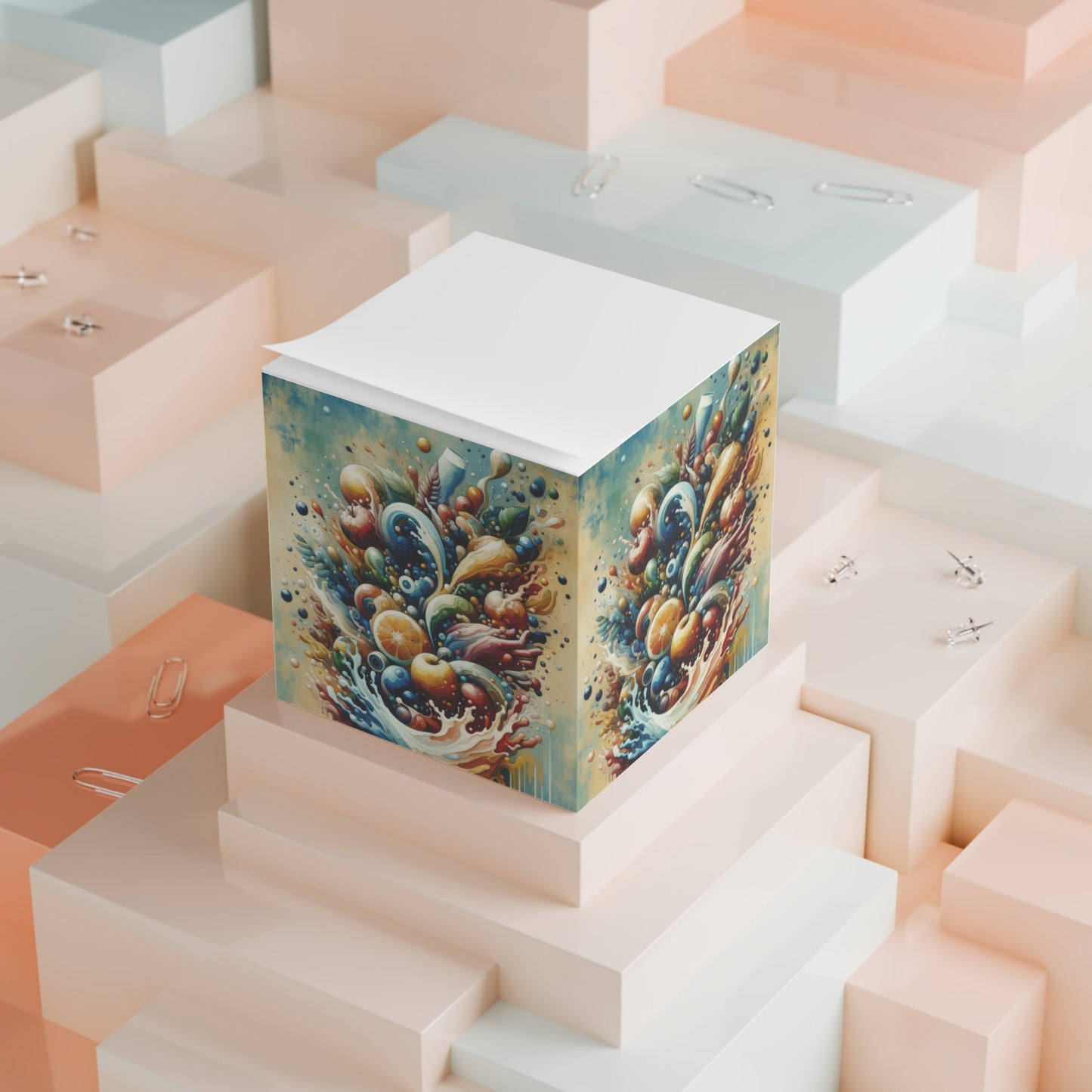 Nourishing Tachism Symphony Note Cube - ATUH.ART