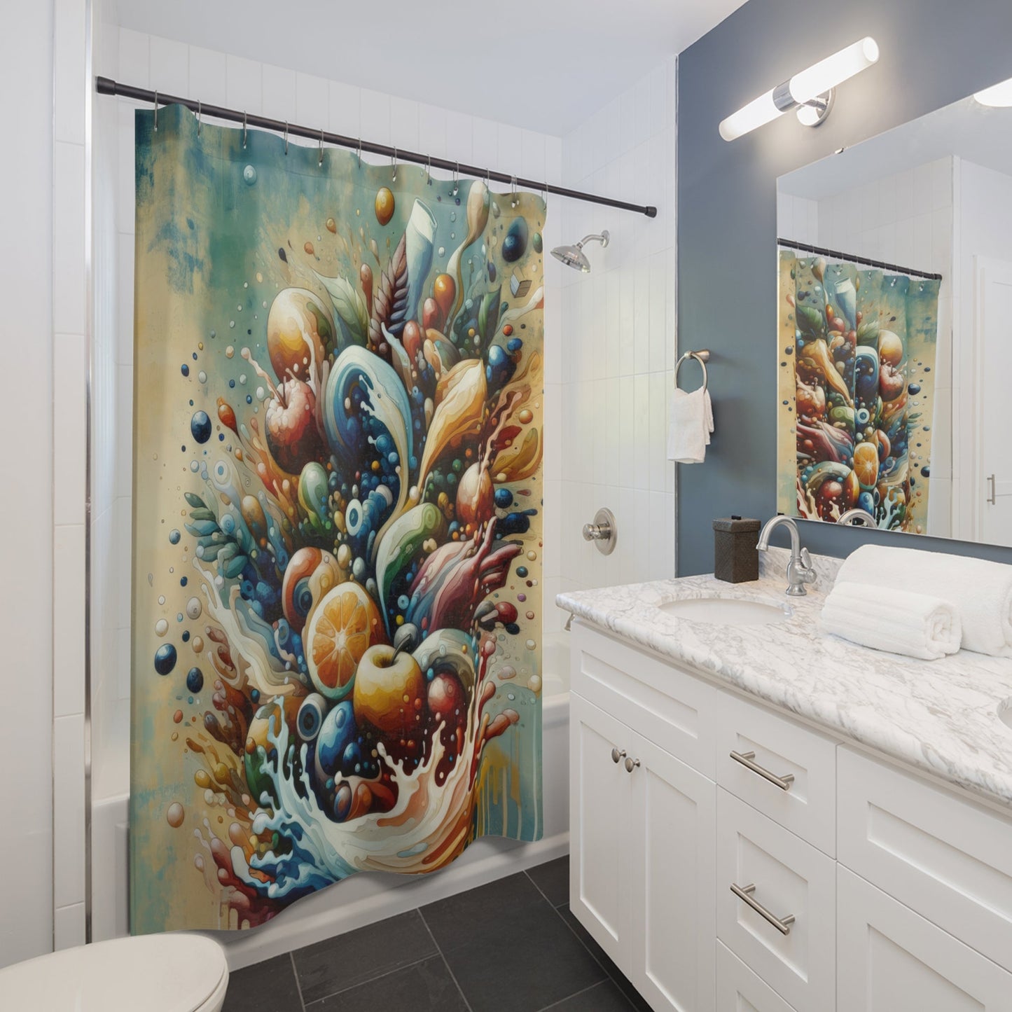 Nourishing Tachism Symphony Shower Curtains - ATUH.ART