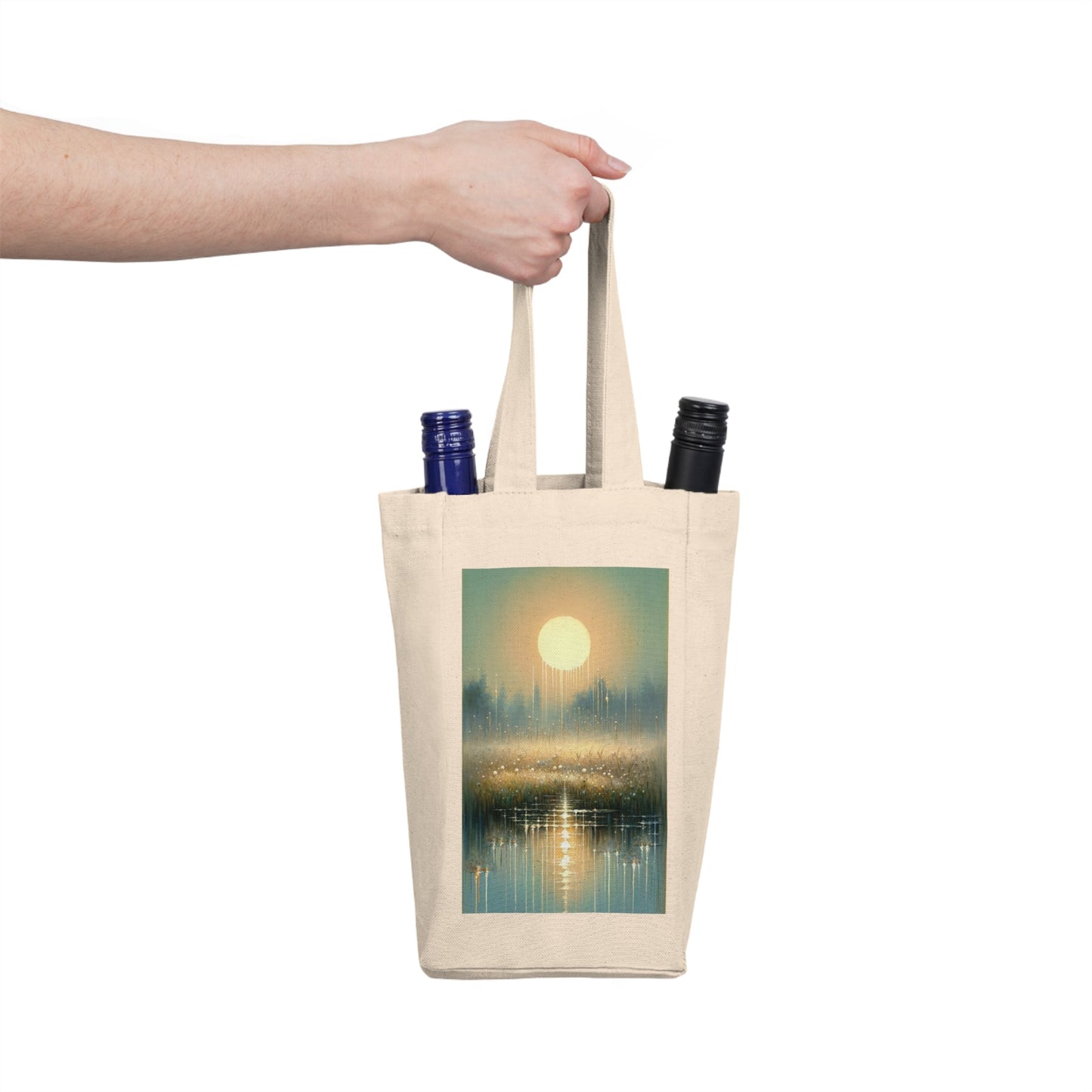 Observant Delicacy Heart Double Wine Tote Bag - ATUH.ART