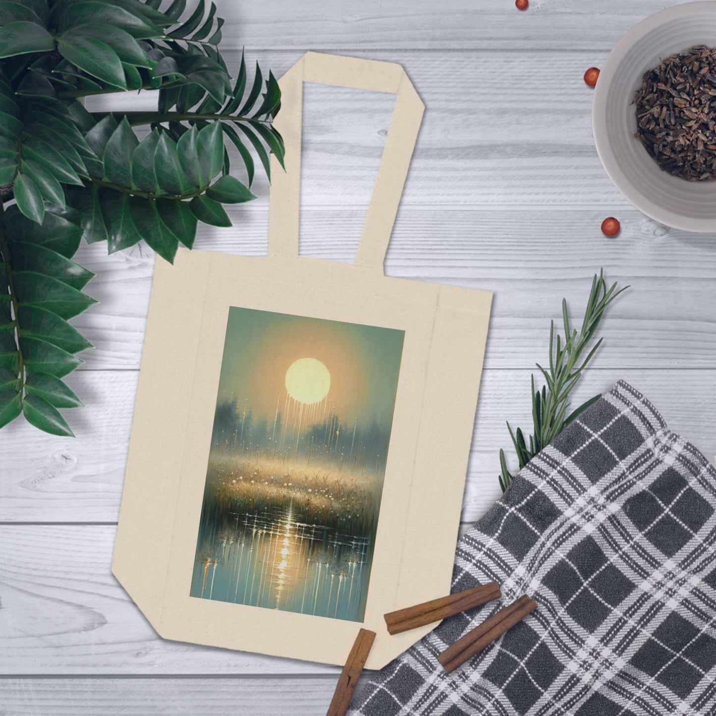 Observant Delicacy Heart Double Wine Tote Bag - ATUH.ART