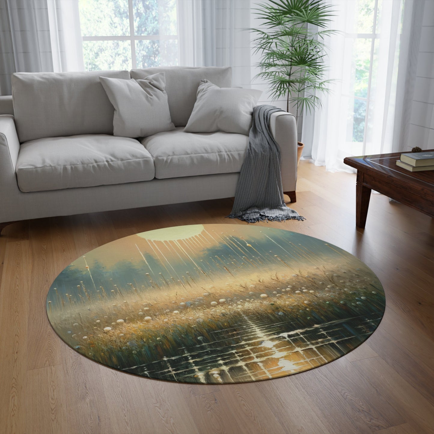 Observant Delicacy Heart Round Rug - ATUH.ART