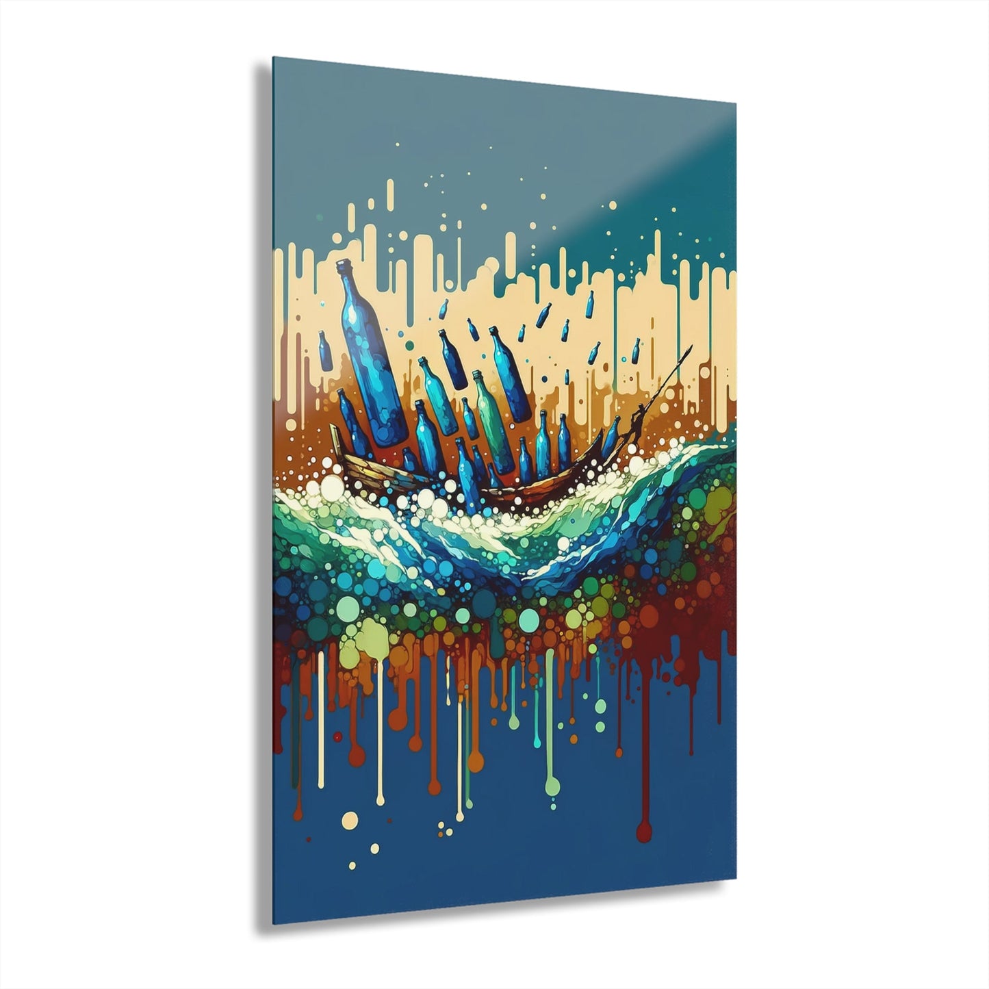 Oceanic Bottle Rescue Acrylic Prints (French Cleat Hanging) - ATUH.ART