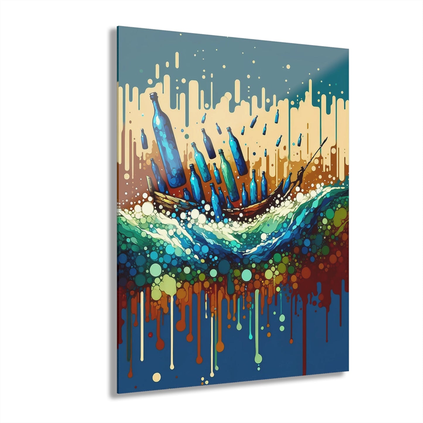 Oceanic Bottle Rescue Acrylic Prints (French Cleat Hanging) - ATUH.ART