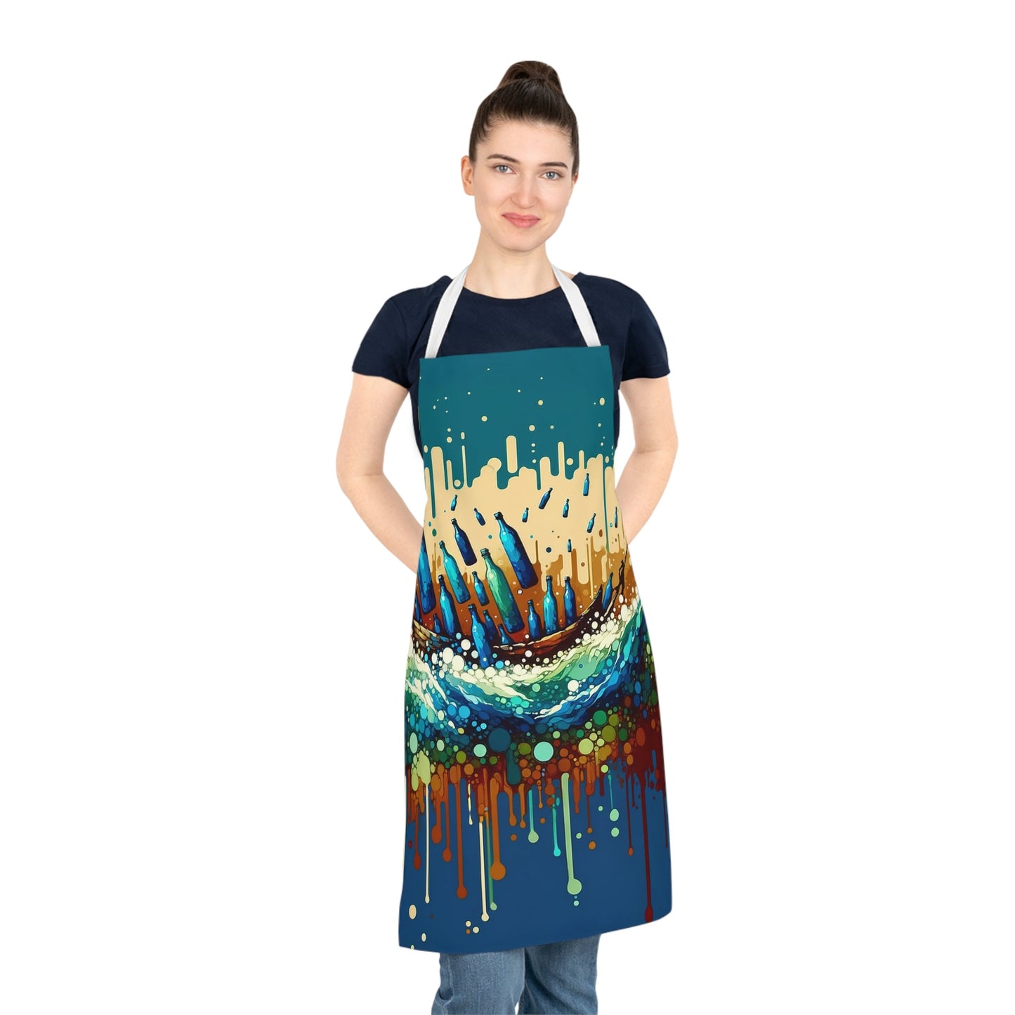 Oceanic Bottle Rescue Adult Apron (AOP) - ATUH.ART