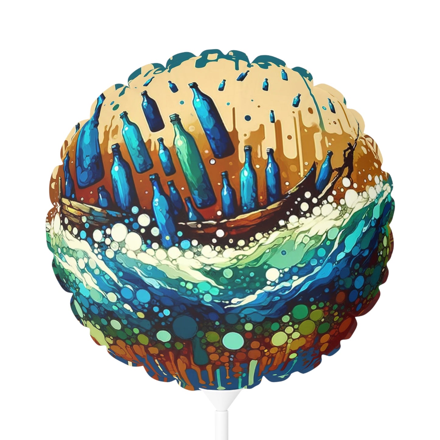 Oceanic Bottle Rescue Balloon (Round and Heart-shaped), 11" - ATUH.ART