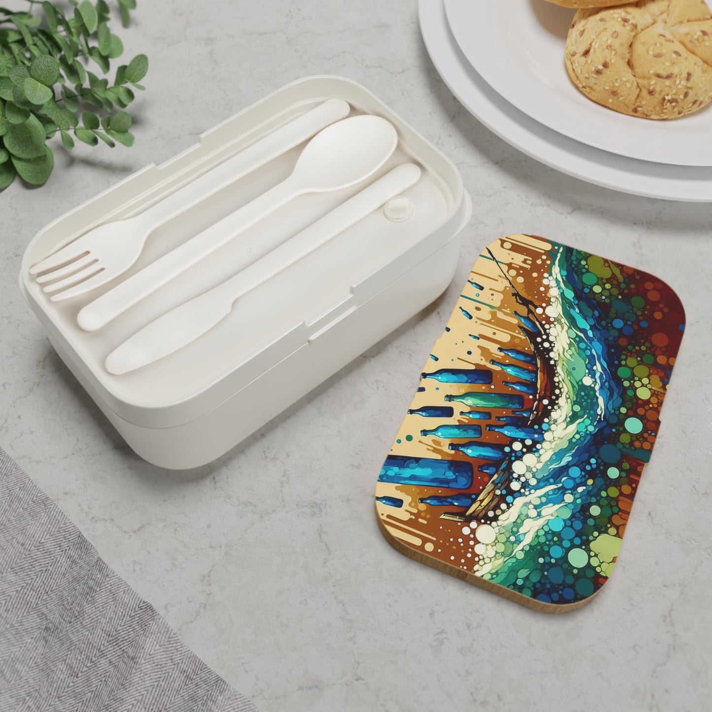 Oceanic Bottle Rescue Bento Lunch Box - ATUH.ART