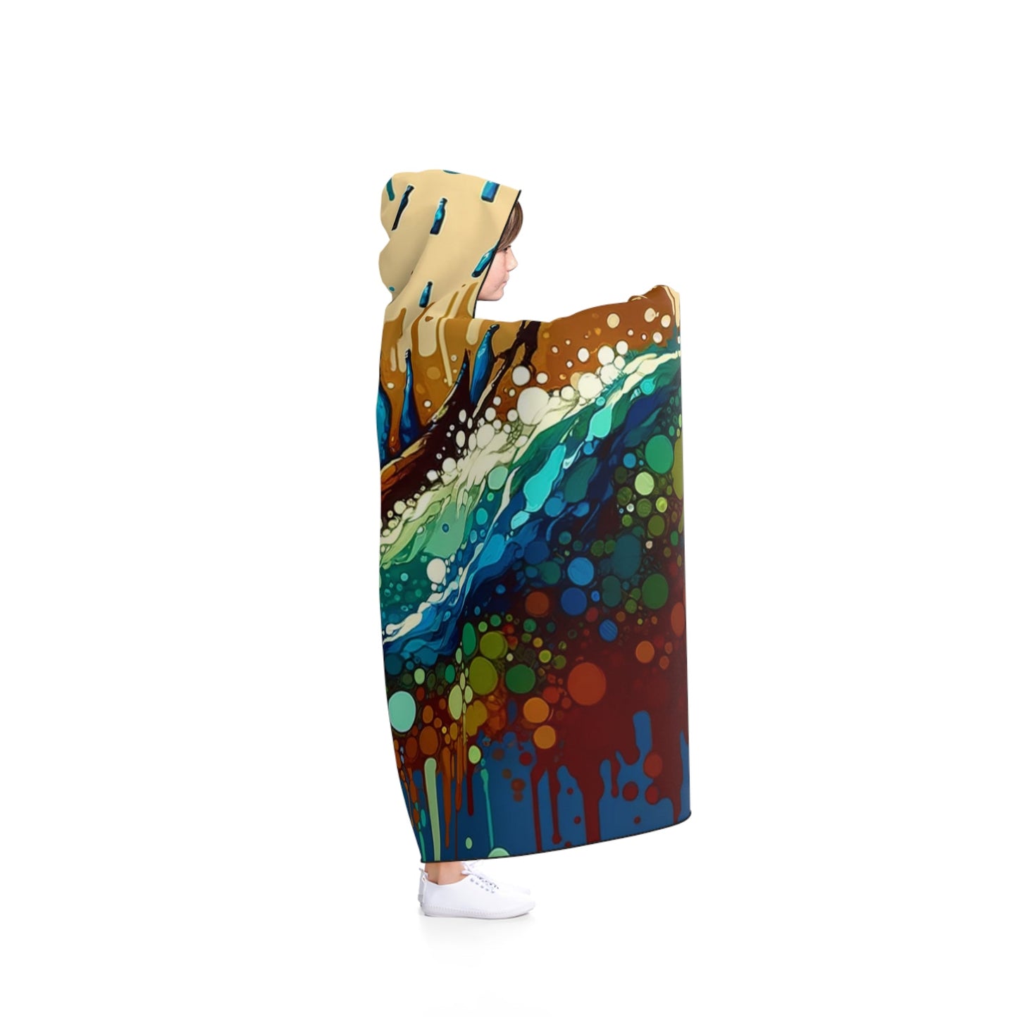 Oceanic Bottle Rescue Hooded Blanket - ATUH.ART